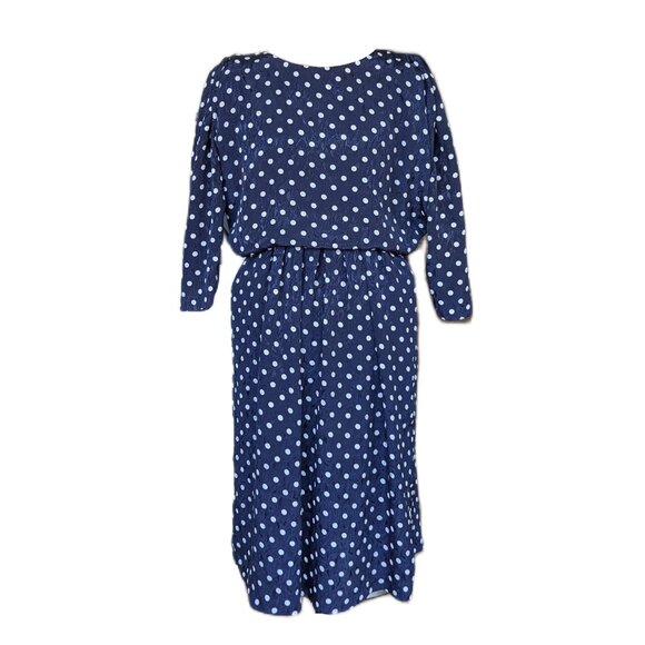 80s Polka Dot Dress - Picture 1 of 6
